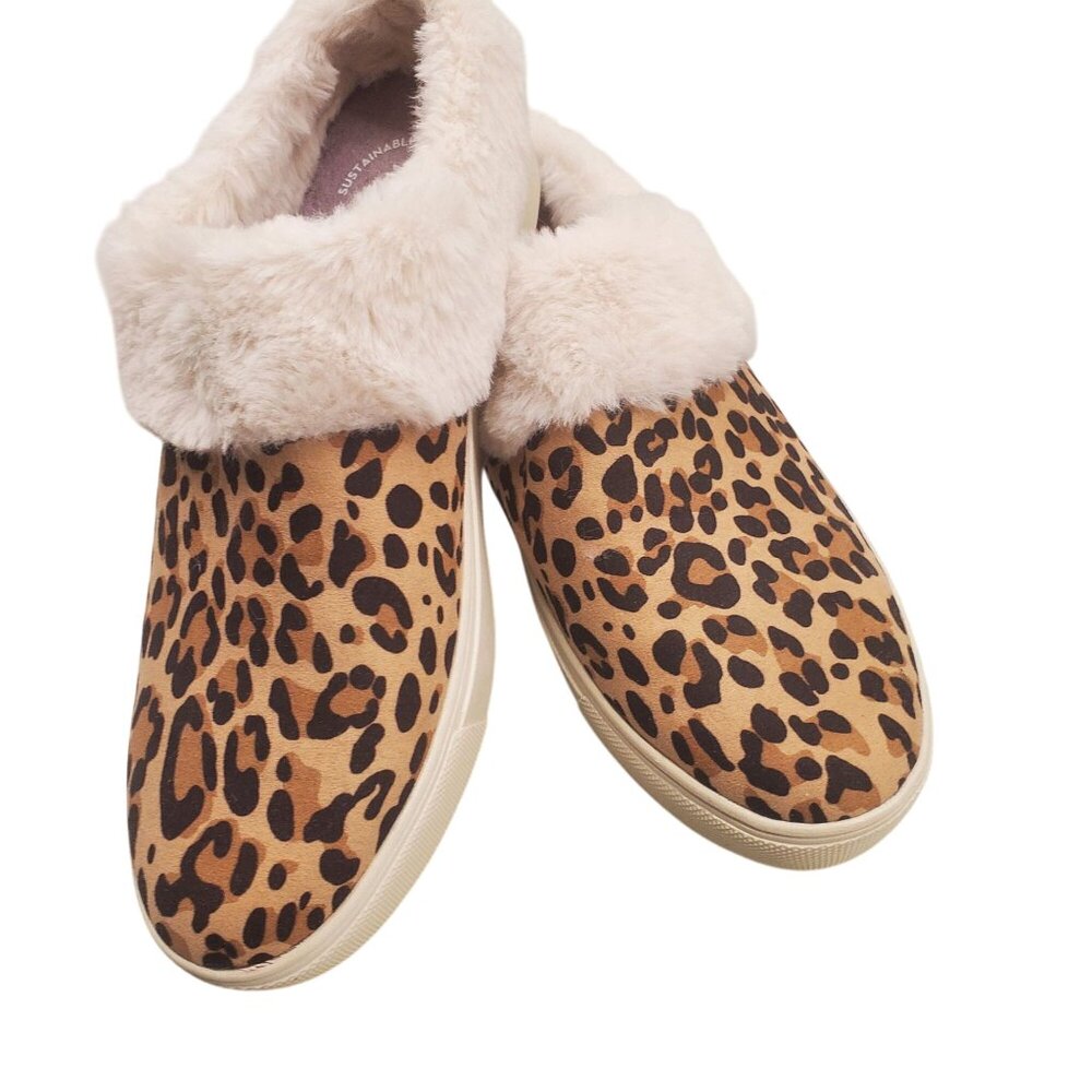 Dr. Scholls Now Chill Leopard Faux Fur Comfort Slip-Ons Size 10M